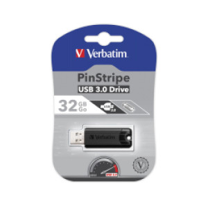 USB Stik 32GB USB3.2 Gen1, Verbatim PinStripe, crni